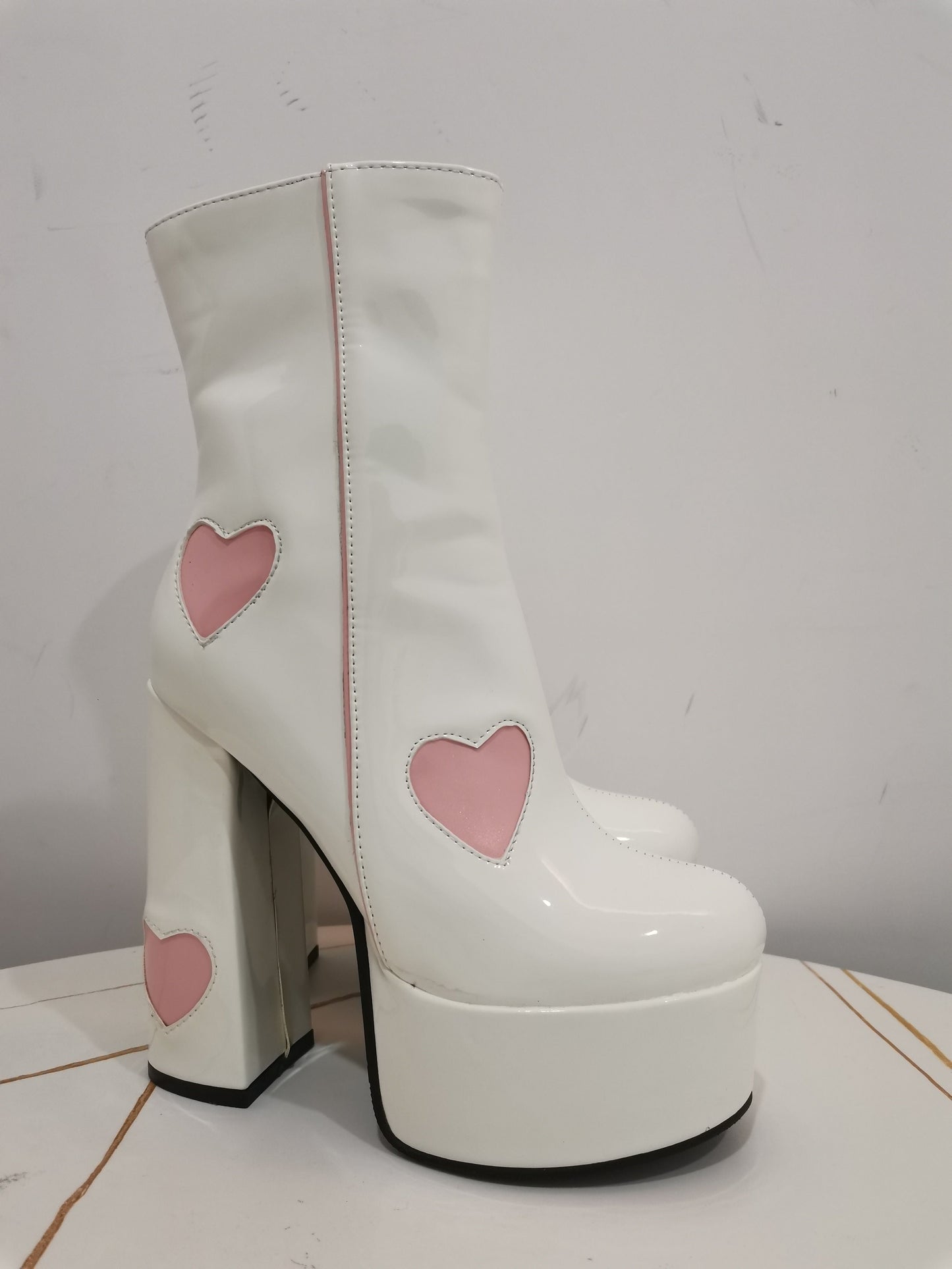 FLUER High Heel Platform Ankle Boots