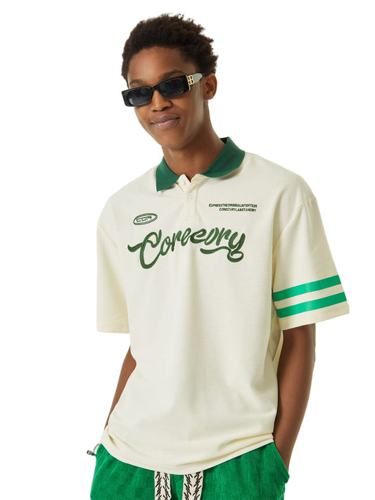 1984 Letter Embroidered Polo Shirt - 1589